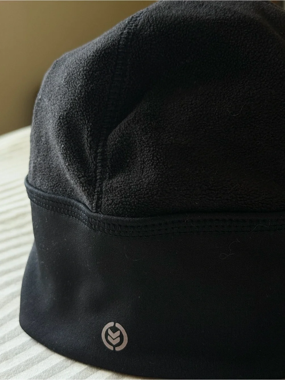 Black Beanie Hat with Ponytail Opening